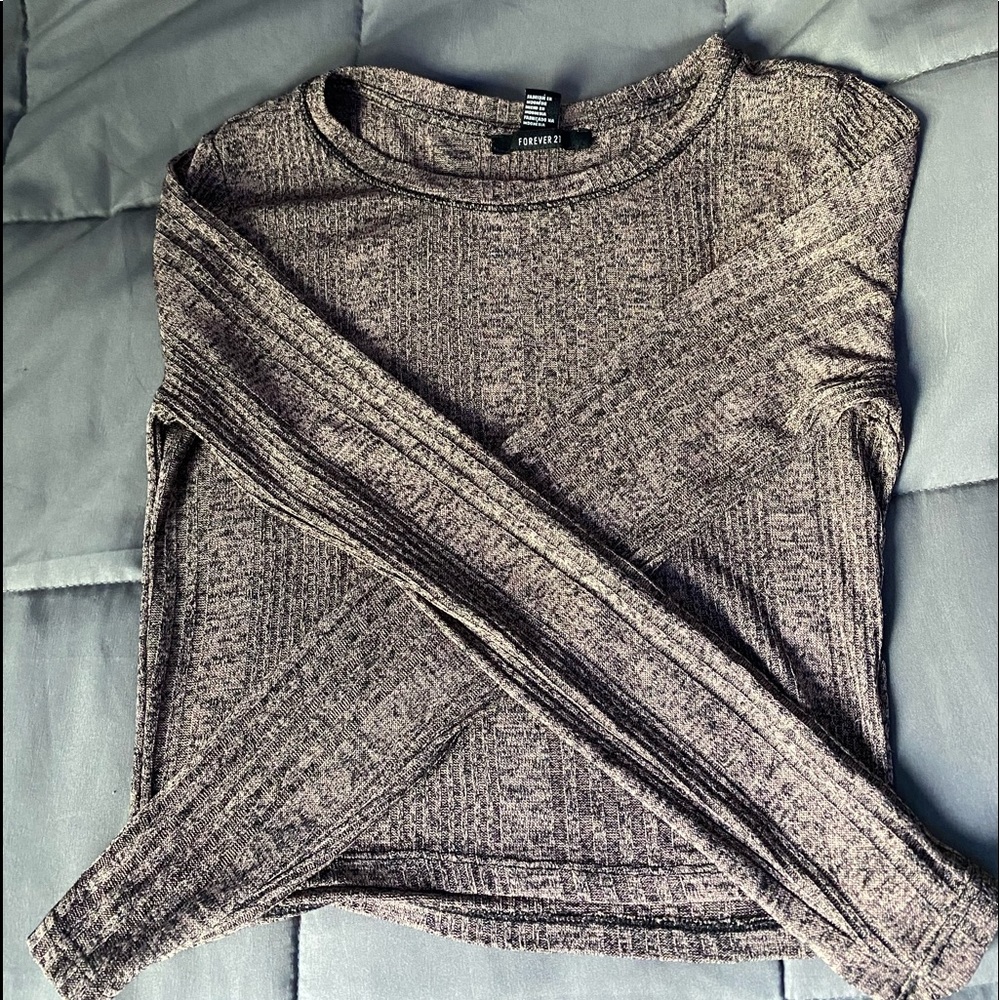 Ribbed Slightly Cropped Long Sleeve